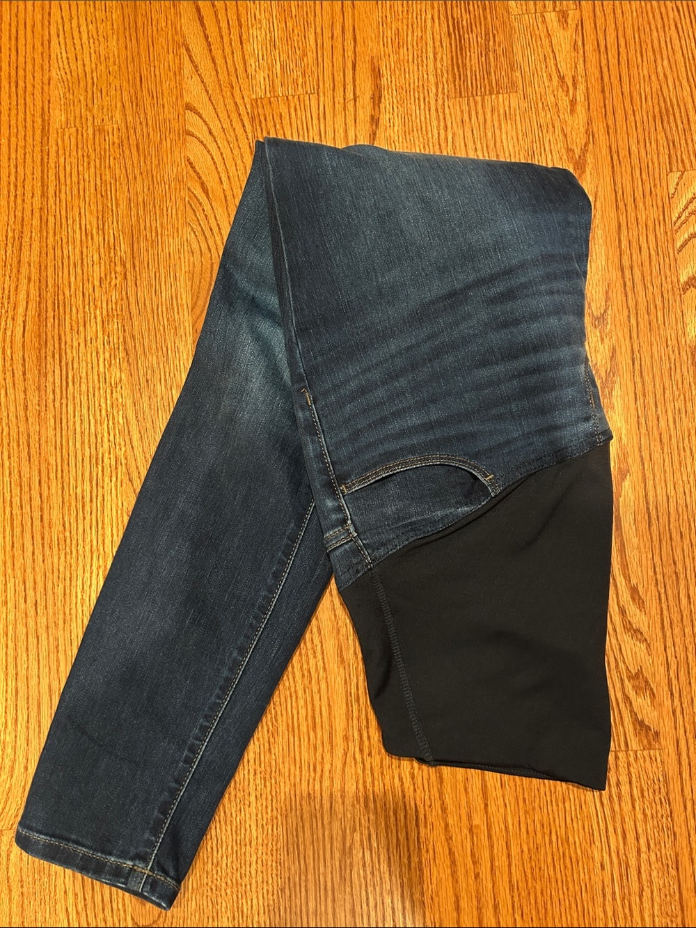 Isabel Maternity by Ingrid & Isabel Dark Blue Jeggings with Black Panel